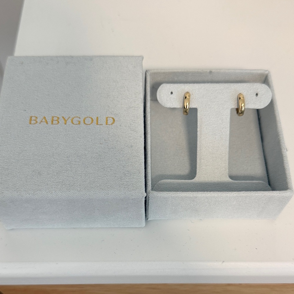 14K Gold Huggie Earrings